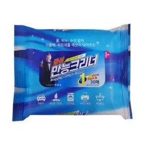 동성 만능크리너 30매 먼지청소 물티슈 일회용 자동차내부 기름 찌든때제거 손걸레