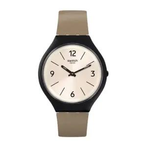 스와치 SVUB101 SKINSAND 남성 가죽 시계