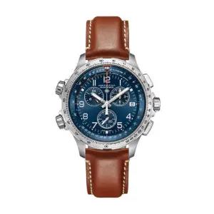 해밀턴 H77922541 카키 에비에이션 엑스윈드 GMT 크로노 남성 가죽시계