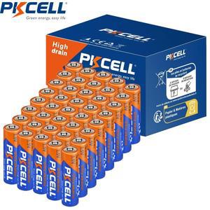 40PC PKCELL AA LR6 E91 AM3 MN1500 1.5V 알카라인 배터리 3A 건전지 키보드 시계 장난감 손전등 카메라