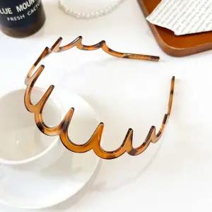 브라운 마블 빗 머리띠