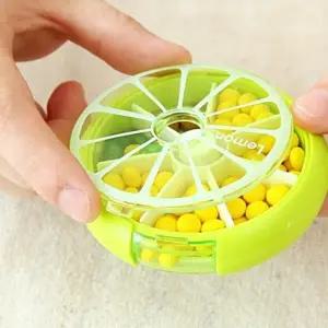 일주일 라임 약통 알약 보관 케이스 회전 칸막이 여행