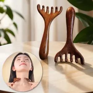 우드 두피 괄사빗 마사지 얼굴 머리지압 순환마사지