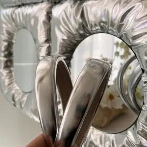 실버 메탈 사계절 기본 무지 광택 시크 머리띠 헤어밴드