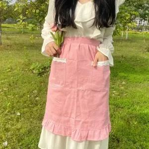 반치마 비비드 기본 여름 심플 패턴 기본 앞치마 프릴 레이스 모던 주방 카페 어린이집 신혼부부 집들이