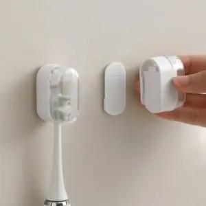 뚜껑 칫솔홀더 무타공 칫솔거치대 커버형 칫솔걸이_23416175