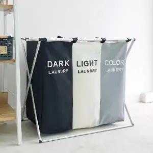 [이거찜] 빨래통 빨래바구니 세탁바구니 분리수거함 겸용 3단빨래정리함_23427857