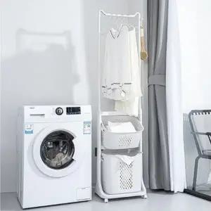 빨래 바구니 행거 이동식 세탁 보관함 욕실 주방 2단_23428595