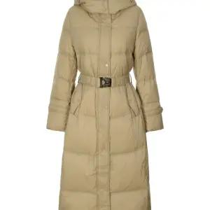 발렌시아 하이넥 후드 롱 벨트 오리털 패딩 24AGE66