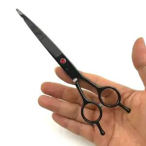 애완동물 미용가위 곡선형 털손질 가위 숱치기 전용 미용 도구 (WFK8QCT)