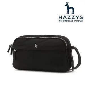[헤지스ACC] HJBA6E710BK [아이코닉] 나일론 로고 지퍼 도난방지 크로스백
