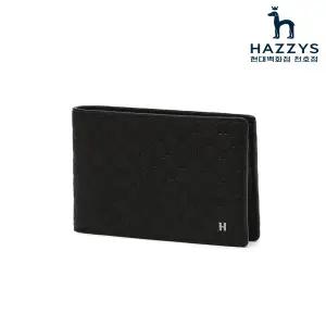 [헤지스ACC] HJWA6E831BK 블랙 로고패턴 소가죽 남성 반지갑
