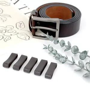 고리 갈색 가죽 5개입 벨트 허리띠끈 허리띠고리 벨