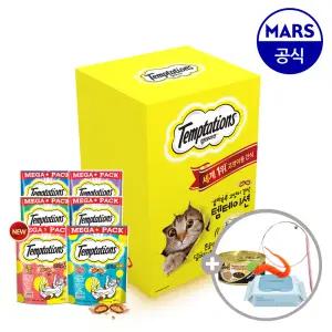 [11번가 단독] 템테이션 메가팩 5개 골라담기+쉬바캔+고양이낚시대+베베숲물티슈1팩