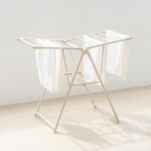 튼튼한 스틸 미니 소형 접이식 건조대 빨래건조대 (크림)