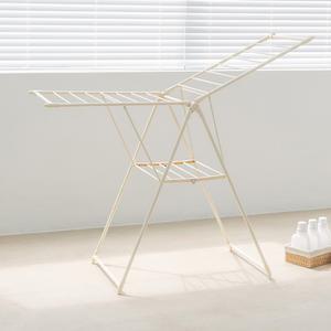 튼튼한 대형 2단 이불 접이식 건조대 빨래건조대 (크림/화이트)