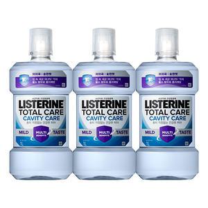 리스테린 캐비티케어 마일드 750ml, 3개 + 증정(그린티마일드, 100ml, 1개)