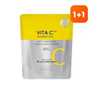 [1+1][미샤] 비타씨플러스 잡티씨 톤업 앰플 패드 (리필) 80매