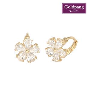[골드팡]14k 화이트플라워 귀찌