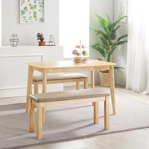 M바닐라 4인용 식탁+벤치2 DF906808