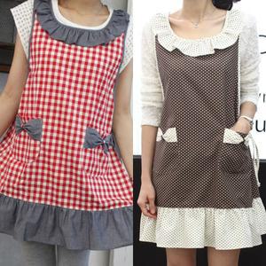 도로시 앞치마/원피스 예쁜 프릴 체크 어린이집 교사