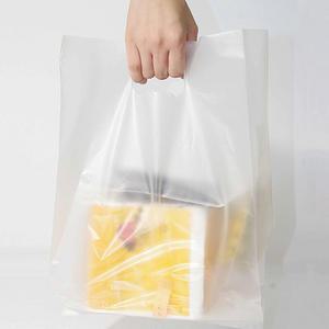 HD투명 무지 옆폭 비닐쇼핑백 여러 사이즈 (100매) 은은한 반투명 매장 배달 포장 비닐봉투