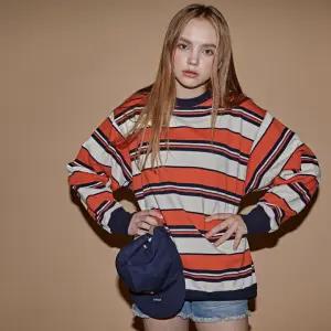 구김스 1238_S 스트라이프 맨투맨