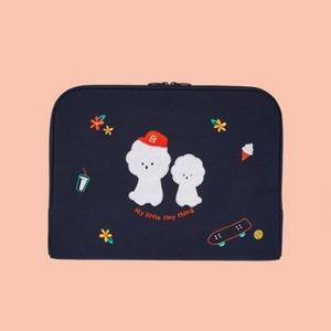 노트북 파우치 방수캔버스 부클 비숑  아이패드  13  15