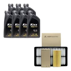 올뉴쏘렌토 디젤 엔진오일 킥스 파오1 0W30 7리터 순정 오일필터 에어필터 PAO1