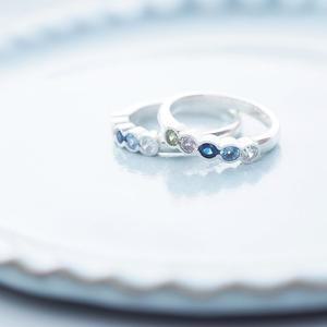 실버925 3월 8월 9월탄생석 무지개모양반지 졸업선물 레인보우R