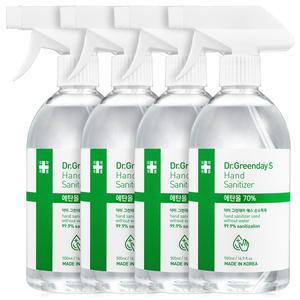 대용량 뿌리는 손소독제 스프레이 손세정제 500ML 4개 살균소독제