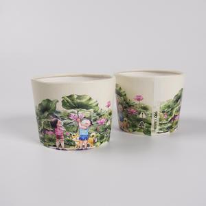 12온스 16온스 일회용 종이컵 페트컵 연꽃 디자인 에어홀더 1박스 500개