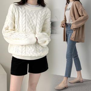 바이단미 여성 가을 겨울 신상 니트 가디건 조끼 베스트 원피스 데일리 루즈핏 브이넥 라운드넥 롱 숏 반팔 긴팔