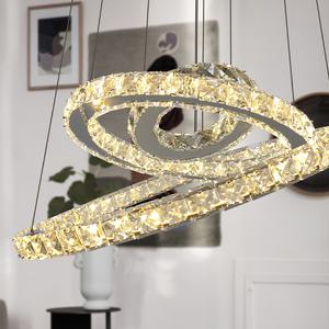 LED 크리스탈 디오링 60W 펜던트 쓰리링 식탁조명 카페조명