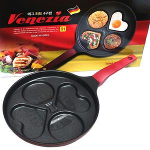 베네치아 인덕션 겸용 4구 하트+원형 에그팬 26cm 자일란 코팅 후라이팬 계란팬