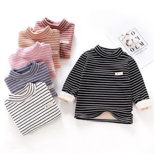 기모 스트라이프 목폴라 티셔츠 4color 7-15호 아동 남아 여아 어린이 키즈 겨울 넥워머 하이 티