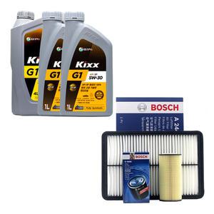 그랜저HG 3.0 가솔린 엔진오일 킥스 G1 5W30 6리터 보쉬 오일필터 에어필터 세트