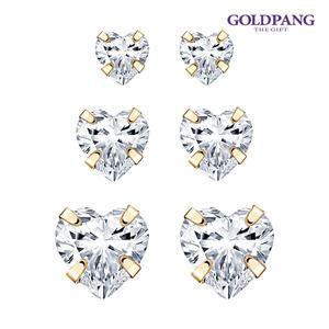 [골드팡] 14k 쁘띠스톤 하트 큐빅 귀걸이