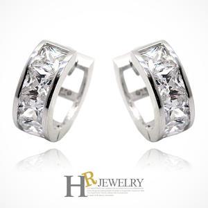 실버92.5정품)깜찍)예쁜(HR)실버 노블 스퀘어 원터치 귀걸이