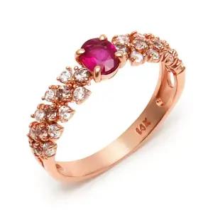 [비앤비골드] 14K/18K 스톤플라워 루비 반지 PNR23871