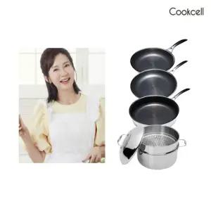 전인화  블랙큐브 더블코팅 IH 스텐프라이팬 세트