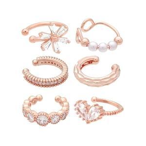 [라울스톤] 로즈골드 데일리 패션 이어커프 귀 안뚫어도 되는 링 귀찌 귀걸이 14종