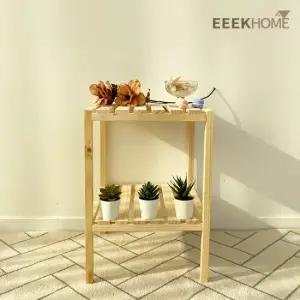 [이크홈] 원목 다용도 수납선반협탁 2단 350