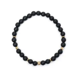 [제이반스][Jbans Classic] 골든포인트 6mm 마이크로컷 오닉스 원석팔찌 (C2201-AC856_BK)