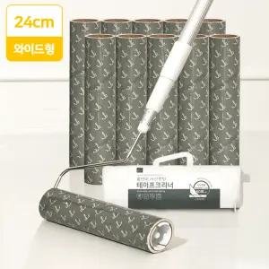 와이드 사선 긴 돌돌이 밀대 테이프 클리너 롱핸들+리필 11개