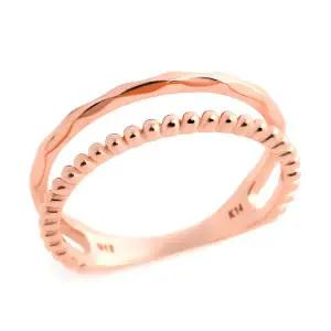 [비앤비골드] 14K/18K 볼륨 웨이브 투라인 반지 NPR32560