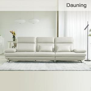 [다우닝]플랫 4인 스윙 전체 통가죽 소파