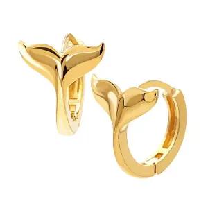 [미니아트]골드테일 14K 금침 골드 고래 꼬리 행운 원터치링 귀걸이