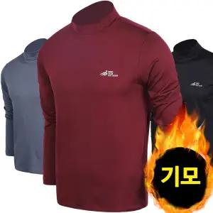 남성목폴라 기모목티 이너웨어 스판 남자 검정 터틀넥 반목티 긴팔 기모티셔츠