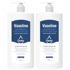 바세린 딥 모이스처 고보습 바디로션 1L 2개 끈적임없는 대용량 저자극